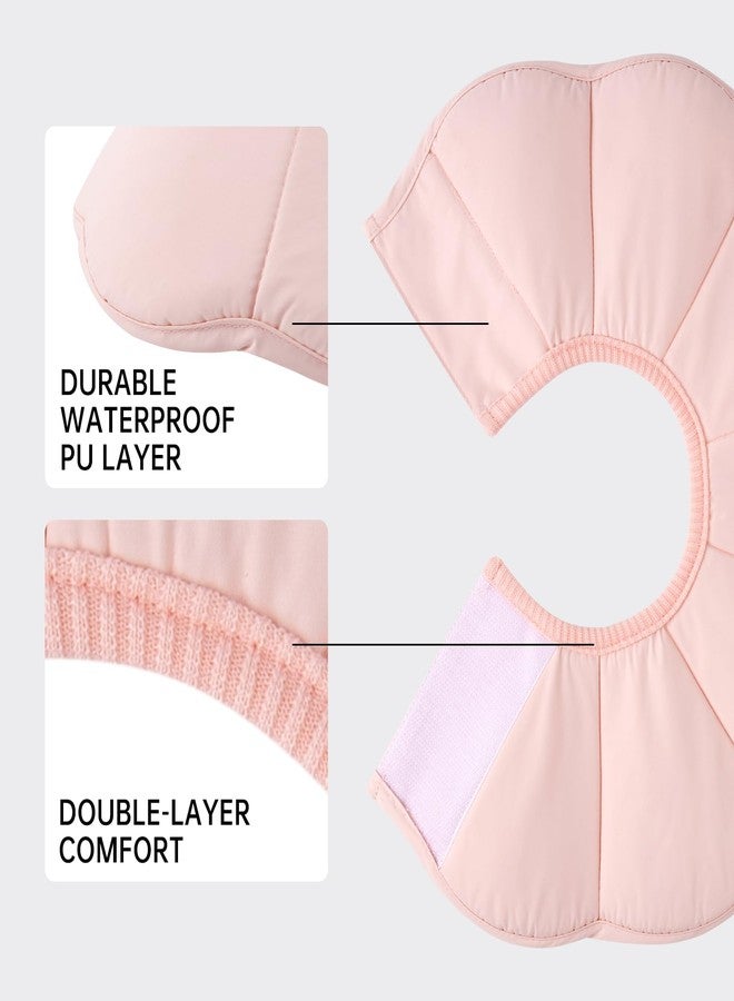 Touchdog Adjustable Soft Cat Cone Collar - Waterproof Recovery Collar for Cats After Surgery, Lightweight Elizabethan Collar for Kittens, Small to Large (Pink, S) - Image 2